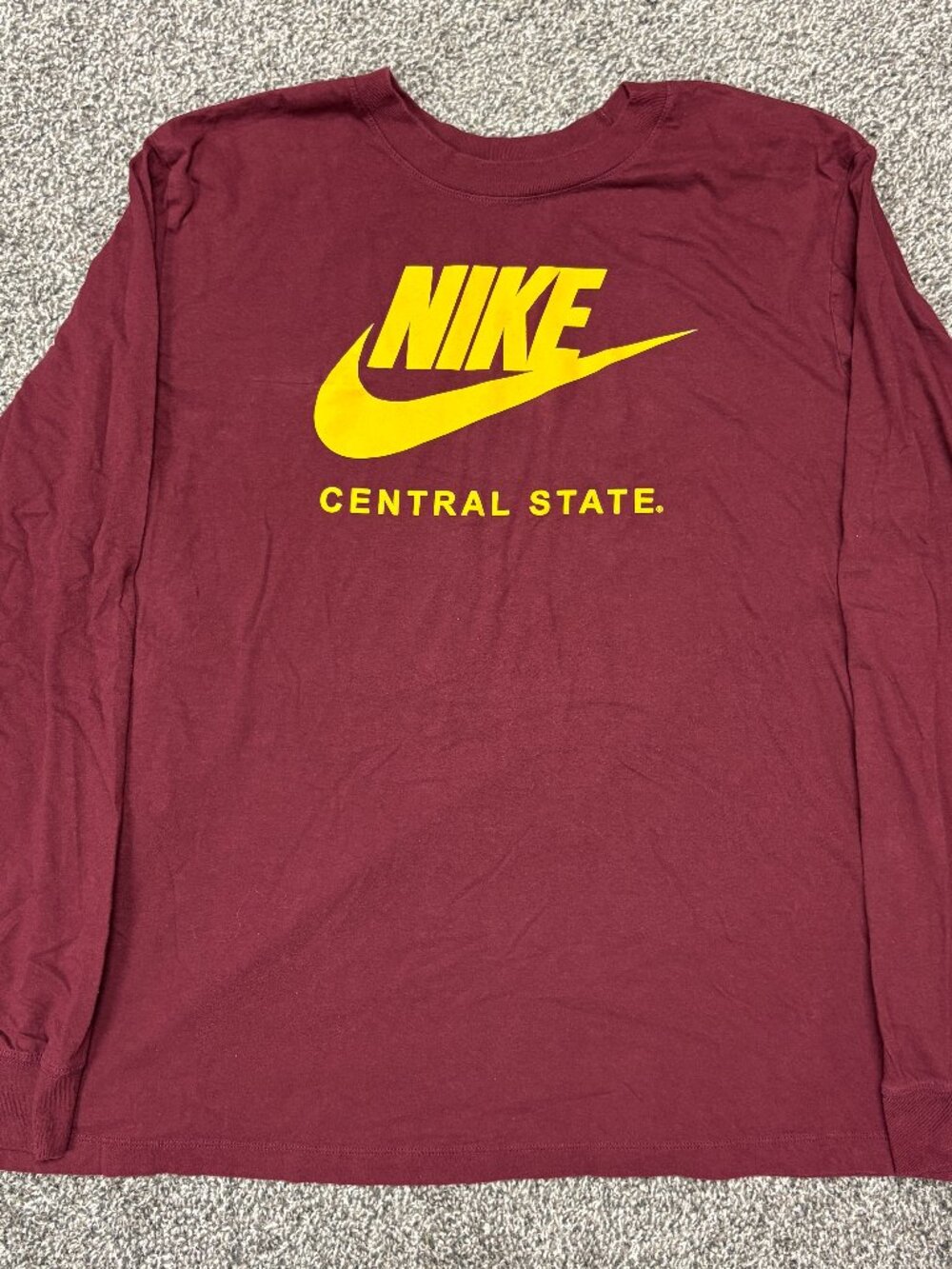 Nike Central State University Marauders Long Sleeve Tee, Size XL